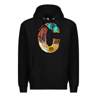 Black farm life alphabet lowercase letters c Premium Hoodie - BundleAndBundleShop