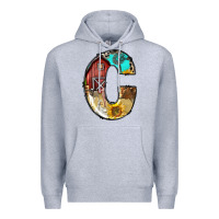 Heather Grey farm life alphabet lowercase letters c Premium Hoodie - BundleAndBundleShop