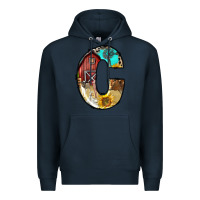 Navy farm life alphabet lowercase letters c Premium Hoodie - BundleAndBundleShop