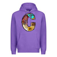 Purple farm life alphabet lowercase letters c Premium Hoodie - BundleAndBundleShop