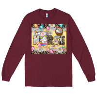Burgundy Easter Nurse Easter Day Long Sleeve Tee - CowGirlArtShop