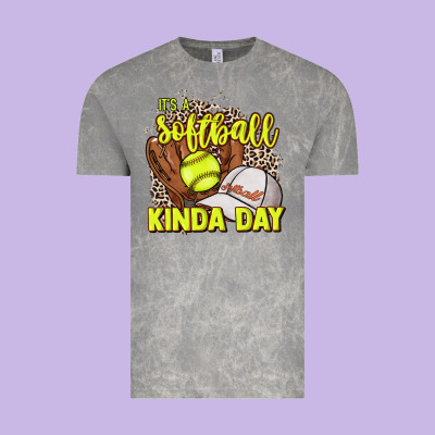 It's A Softball Kinda Day Leopard Vintage Tee Designed By Howdyjamesfarm