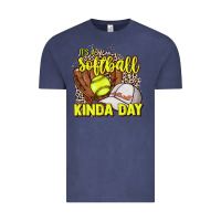 Vintage Denim It's a Softball kinda day leopard Vintage Tee - HowdyJamesFarm