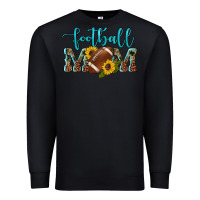 Black western leopard camouflage sunflowers  glitter mom football Premium Sweatshirt - Artiststas
