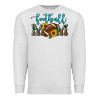 Oatmeal Heather western leopard camouflage sunflowers  glitter mom football Premium Sweatshirt - Artiststas