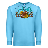 Ocean Blue western leopard camouflage sunflowers  glitter mom football Premium Sweatshirt - Artiststas