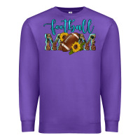 Purple western leopard camouflage sunflowers  glitter mom football Premium Sweatshirt - Artiststas