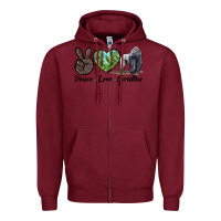 Burgundy Peace Love Gorillas Zipper Hoodie - LillyAllenDesigns