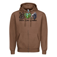 Chestnut Peace Love Gorillas Zipper Hoodie - LillyAllenDesigns