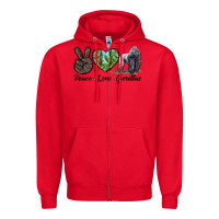 Red Peace Love Gorillas Zipper Hoodie - LillyAllenDesigns