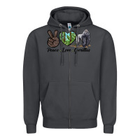 Smoke Peace Love Gorillas Zipper Hoodie - LillyAllenDesigns