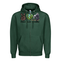 Sports Green Peace Love Gorillas Zipper Hoodie - LillyAllenDesigns