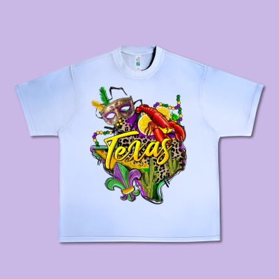 Texas Map Mardi Gras Urban Heavy Tee Designed By Cowgirlartshop