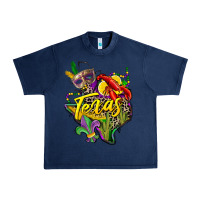 Navy texas map mardi gras Urban Heavy Tee - CowGirlArtShop