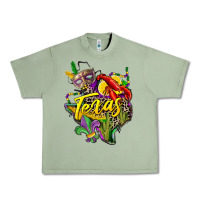 Oil Green texas map mardi gras Urban Heavy Tee - CowGirlArtShop