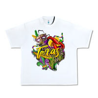 White texas map mardi gras Urban Heavy Tee - CowGirlArtShop