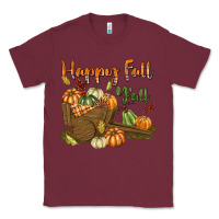 Burgundy Happy Fall Y'all Classic Tee - texasbilliewilder