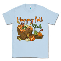 Dusty Blue Happy Fall Y'all Classic Tee - texasbilliewilder