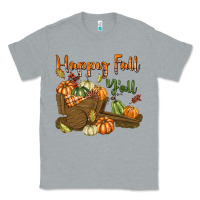 Heather Grey Happy Fall Y'all Classic Tee - texasbilliewilder