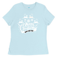 Baby Blue Merry Christmas Happy New Year Ladies Tee - Bettercallsaul