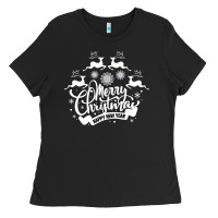 Black Merry Christmas Happy New Year Ladies Tee - Bettercallsaul