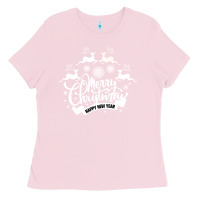 Bubblegum Pink Merry Christmas Happy New Year Ladies Tee - Bettercallsaul