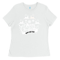 White Merry Christmas Happy New Year Ladies Tee - Bettercallsaul