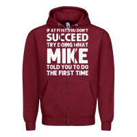 Burgundy mike gift name personalized birthday funny christmas joke Zipper Hoodie - minhPixels