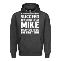 Charcoal Heather mike gift name personalized birthday funny christmas joke Zipper Hoodie - minhPixels