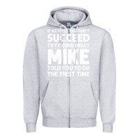 Heather Grey mike gift name personalized birthday funny christmas joke Zipper Hoodie - minhPixels