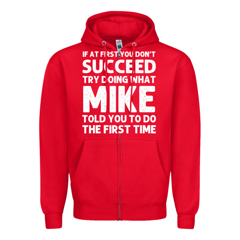 Mike Gift Name Personalized Birthday Funny Christmas Joke Zipper Hoodie by minhPixels | Teevron