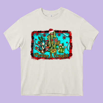Merry & Bright Heavy Core Tee Designed By Jahusdesignshop