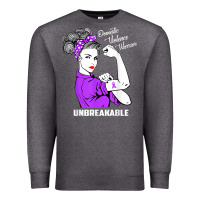 Charcoal Heather Domestic Violence Warrior Unbreakable Awareness Gift Premium Sweatshirt - minhPixels