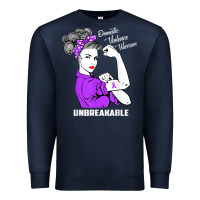 Navy Domestic Violence Warrior Unbreakable Awareness Gift Premium Sweatshirt - minhPixels