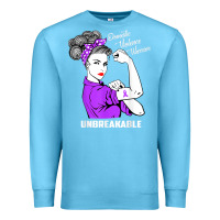Ocean Blue Domestic Violence Warrior Unbreakable Awareness Gift Premium Sweatshirt - minhPixels