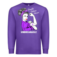 Purple Domestic Violence Warrior Unbreakable Awareness Gift Premium Sweatshirt - minhPixels