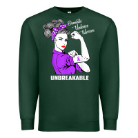 Sports Green Domestic Violence Warrior Unbreakable Awareness Gift Premium Sweatshirt - minhPixels