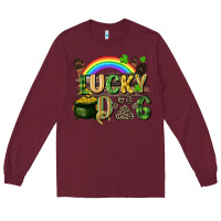 Burgundy Lucky dog St. Patrick's Day Long Sleeve Tee - CowGirlArtShop