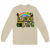Mushroom Lucky dog St. Patrick's Day Long Sleeve Tee - CowGirlArtShop