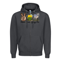 Smoke Peace Love Gray Fox Zipper Hoodie - LillyAllenDesigns