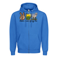 True Royal Peace Love Gray Fox Zipper Hoodie - LillyAllenDesigns
