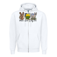 Peace Love Gray Fox Zipper Hoodie | Teevron