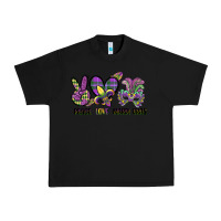 Black peace love mardi gras Urban Heavy Tee - CowGirlArtShop