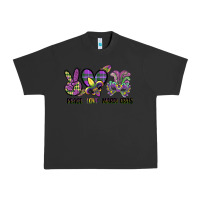 Pigment Black peace love mardi gras Urban Heavy Tee - CowGirlArtShop