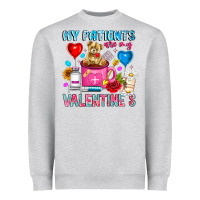 Heather Grey My Patients is Valentines Heavyweight Sweatshirt - CowhideDigitalArt