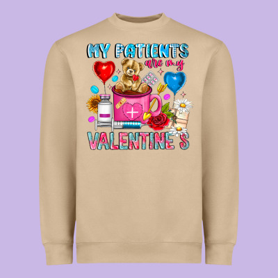 My Patients Is Valentines Heavyweight Sweatshirt Designed By Cowhidedigitalart