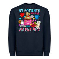 Navy My Patients is Valentines Heavyweight Sweatshirt - CowhideDigitalArt