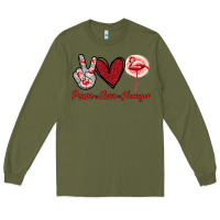 Army Green Peace Love Flamingo Long Sleeve Tee - Jasminsmagicworld