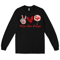Black Peace Love Flamingo Long Sleeve Tee - Jasminsmagicworld