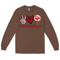 Chestnut Peace Love Flamingo Long Sleeve Tee - Jasminsmagicworld